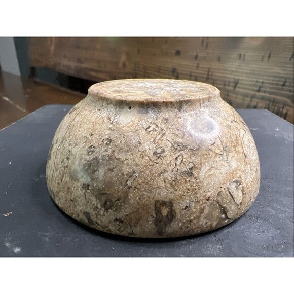 Classic 3 inch Fossil Stone Decorative Bowl/Trinket Dish , No Chips/Cracks - Picture 3 of 6